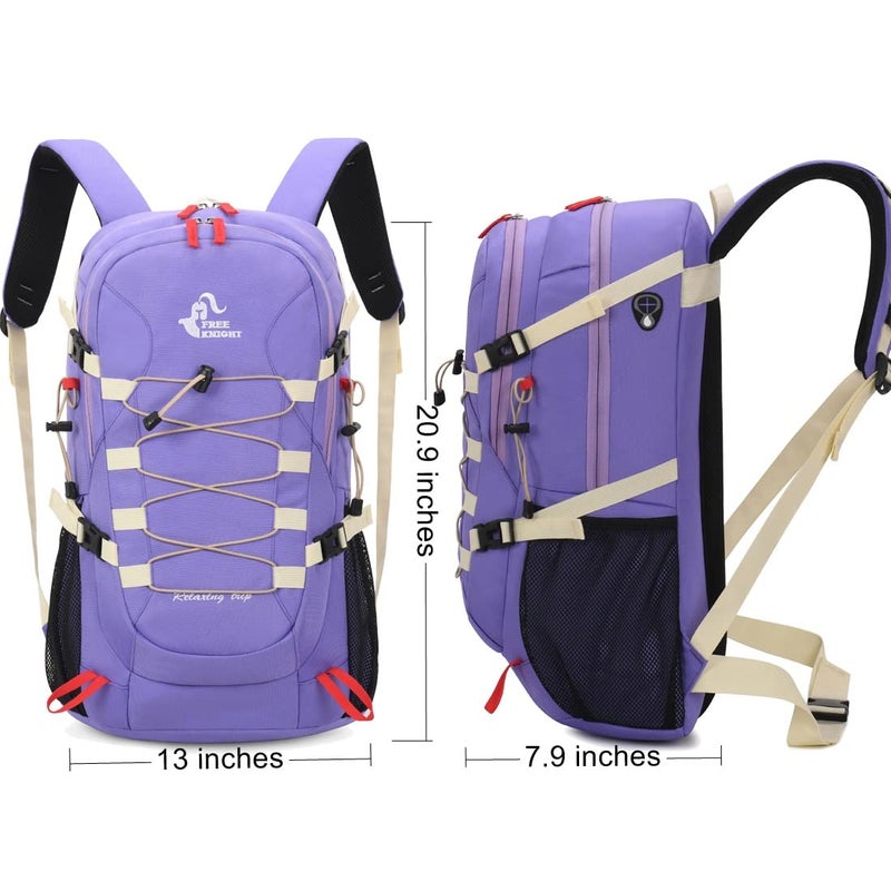 Bseash 40L Waterproof Hiking Backpack with Rain Cover  Outdoor Sport Travel Bag Daypack for Camping Climbing Skiing Cycling (Violet) - Image 2